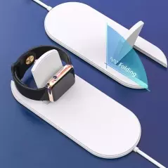 Incarcator universal wireless, 2 in 1, iPhone, alb,Gonga®