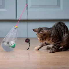 Jucarie interactiva pentru pisici, 3 in 1, Gonga - Verde