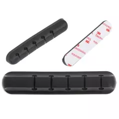 Suport cabluri autoadeziv pentru birou din silicon - 5 sloturi, Gonga®