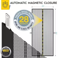 Plasa usa cu inchidere magnetica pentru insecte, dimensiuni 100x210cm, Gonga®