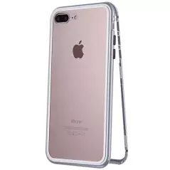 Carcasa protectie Iphone 8 Plus, magnetica, Argintiu
