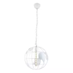 Lustra tip pendul model glob pamantesc, diametru 30 cm, Gonga® - Alb