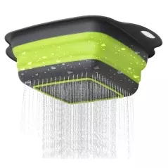 Set 2 scurgatoare pliabile din plastic si silicon, verde, Gonga®