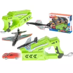 Pistol de jucărie cu lansator de avioane si masinute, Gonga®