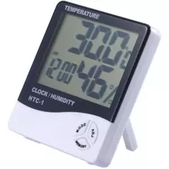 Ceas digital cu senzor de umiditate si temperatura, Gonga® - Alb