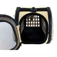 Geanta transport animale de companie de talie mica, pliabila, bej, Gonga®