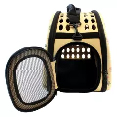 Geanta transport animale de companie de talie mica, pliabila, bej, Gonga®