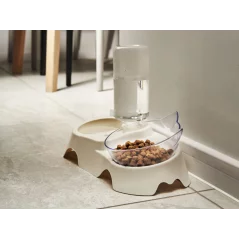 Castron pentru animale de companie cu dozator de apa, transparent, Gonga®