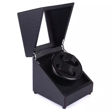 Cutie rotativa pentru ceasuri, 2 compartimente, negru, Gonga®