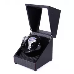 Cutie rotativa pentru ceasuri, 2 compartimente, negru, Gonga®