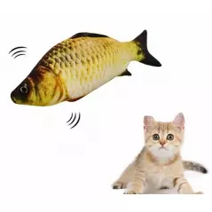 Jucarie interactiva pentru pisici, model Peste miscator, Gonga - Auriu
