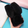 Husa cu blanita iepuras, pentru iPhone, negru