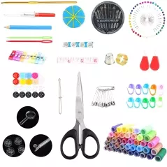 Set 200 de elemente pentru cusut, multicolor, Gonga®