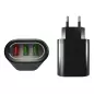 Adaptor priza cu 3 Porturi USB, negru, Gonga®