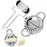 Set forma si cutit pentru aluat ravioli, inox, Gonga®