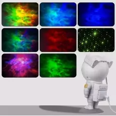 Proiector in forma de astronaut, permite proiectarea stelelor sau galaxiilor, Gonga®