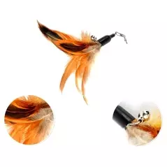 Jucarie pisici din pene cu undiță si mulinetă, Gonga®