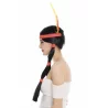 Peruca model indian cu pana pentru Halloween, negru, Gonga®