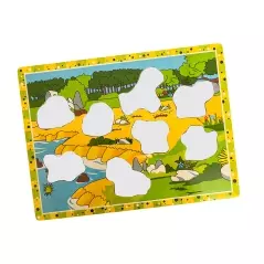 Puzzle din lemn cu animale din jungla, 8 piese, Gonga®