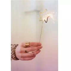 Artificie de mana scanteietoare in forma de stea, Gonga - Auriu