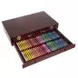 Set 140 de elemente pentru desen cu carte de colorat, valiza de lemn, Gonga
