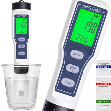 Tester 2in1, pH-ul apei și temperatura acesteia intre 0,19 ° si 60 °, Gonga®