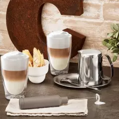 Set 6 pahare din sticla pentru Coffee Latte, 350 ml, Gonga® - Transparent