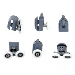 Set de 8 rotile pentru cabine de dus, din plastic dur, Gonga®