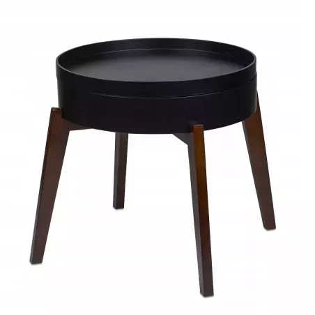 Masuta de cafea, blat rotund, Loft 45 x 45 x 40 cm, negru