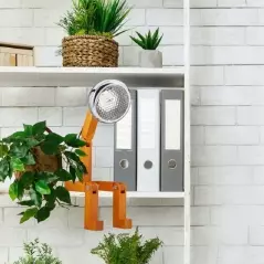 Lampă led, din lemn, reglabilă, cu cap in forma de proiector, Gonga®