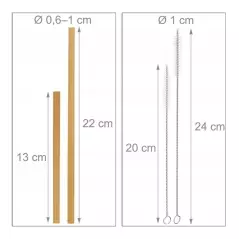 Paie reutilizabile din bambus, 24 buc, Gonga®