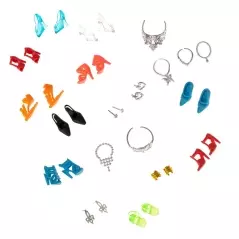 Set de haine pentru papusi cu accesorii, 43 de elemente, Gonga®