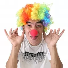 Set Peruca de Clown si nas, Gonga® - Multicolor