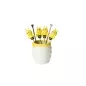 Set 6 furculițe metalice in forma de albinute din silicon, cu vas, Gonga®