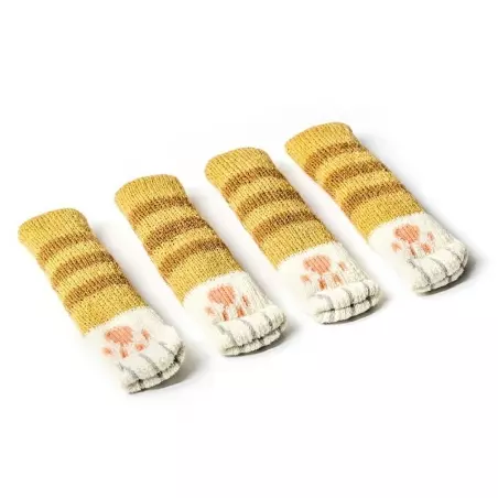 Set 4 buc, husa protectie picior scaun, model labuta pisicuta, Gonga®
