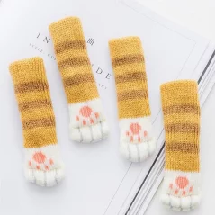 Set 4 buc, husa protectie picior scaun, model labuta pisicuta, Gonga®