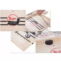 Tabla de joc din lemn 2in1, sah si hochei, 35 cm, Gonga®