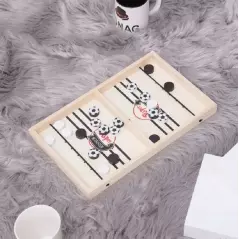 Tabla de joc din lemn 2in1, sah si hochei, 35 cm, Gonga®