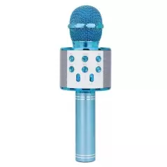 Microfon karaoke, wireless, boxa incorporata, egalizator, reincarcabil, Rotosonic - Albastru