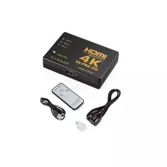 Splitter 4K HDMI, 1080p, switch 3in1 cu telecomanda,Gonga® - Negru