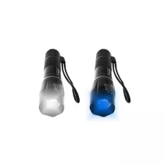 Lanterna LED 2in1 CREE XPE cu UV si Zoom, Gonga® - Negru