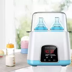 Incalzitor dublu de biberoane, sterilizator multifunctional pentru sticle bebelusi si suzete, cu display LED, Gonga®