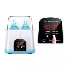 Incalzitor dublu de biberoane, sterilizator multifunctional pentru sticle bebelusi si suzete, cu display LED, Gonga®