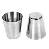 Set de 6 pahare de 30 ml, otel inoxidabil cu husa din piele ecologica, Gonga®