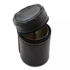 Set de 6 pahare de 30 ml, otel inoxidabil cu husa din piele ecologica, Gonga®