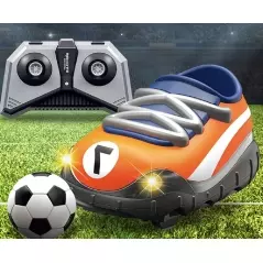 Set 2 masinute in forma de adidas cu minge de fotbal, cu telecomanda, Gonga® - Albastru/Portocaliu