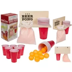 Joc de petrecere Beer Pong cu raft, 24 piese, Gonga®