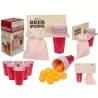 Joc de petrecere Beer Pong cu raft, 24 piese, Gonga®