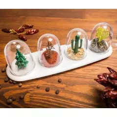 Set suport și 4 recipiente pentru condimente, Four Seasons, Gonga® - Transparent