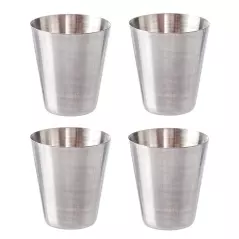 Set 4 Pahare de 30 ml, Otel Inoxidabil Cu Husa Din Piele Ecologica, Gonga®